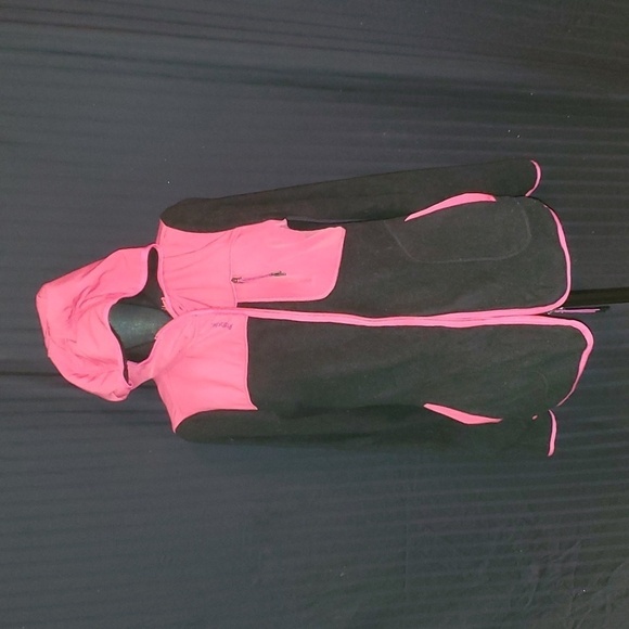 Reebok Pink & black fleece jacket size Large - Picture 1 of 4